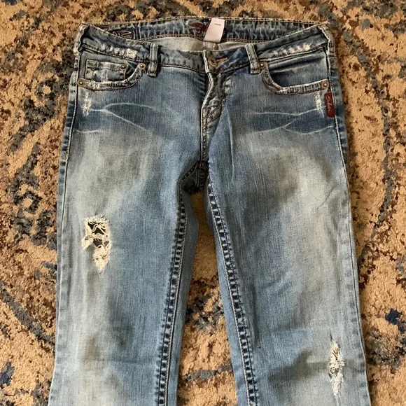 Silver Flare Jeans- size 27/33 - Picture 2 of 6